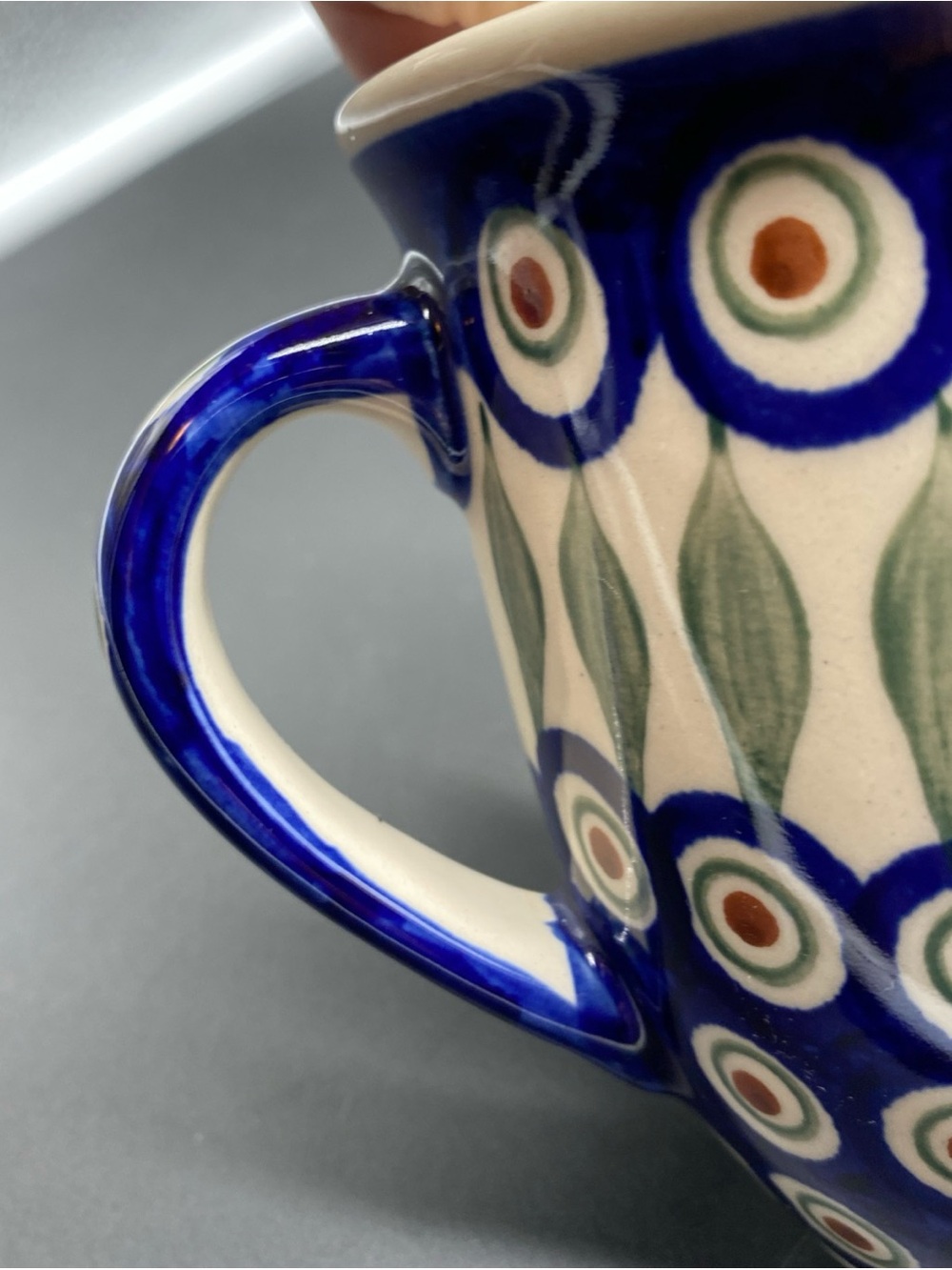 Polish pottery “peacock “ mug Holds approximately 14oz - Picture 4 of 9